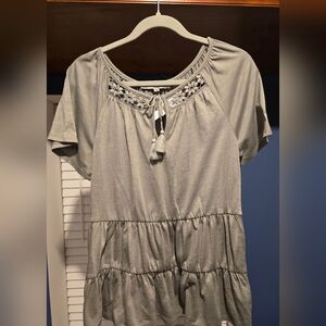 Sage Women's Top with Embroidered Detail Size Small